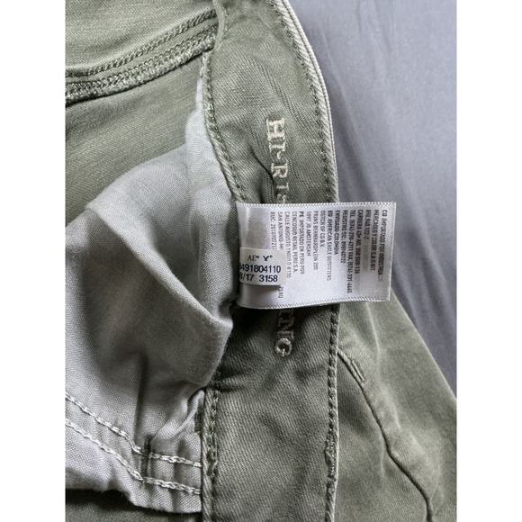 American Eagle Hi-Rise Jegging Olive Green Distressed Super Stretch Jeans Sze 12 - Picture 10 of 11